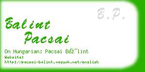 balint pacsai business card